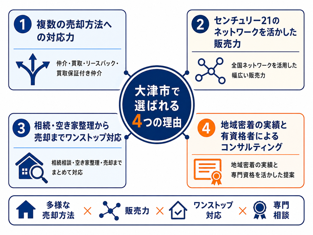センチュリー21アールエスティ住宅流通が大津市で選ばれる4つの理由